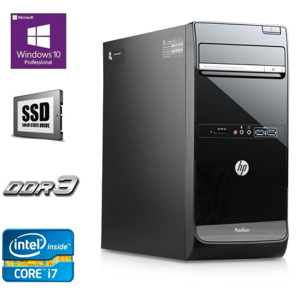 HP Pavilion p6 - Intel Core i7-3770 16GB DDR3, 256 GB SSD, DVD-RW, Windows 10 Pro