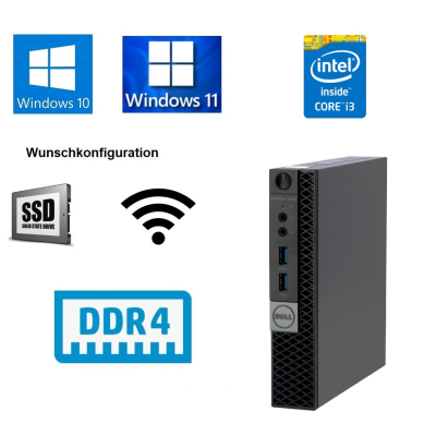 Dell Optiplex 3040 micro - Intel Core i3-6100T, RAM / SSD / OS / WLAN Wunschkonfiguration