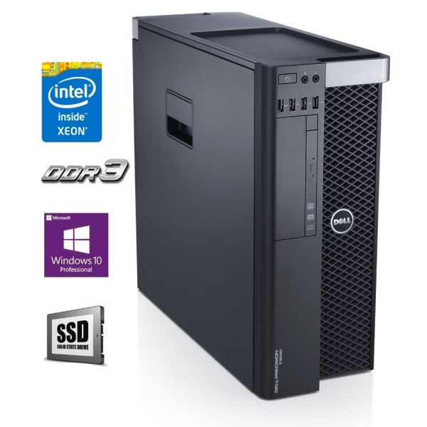 Dell Precision T3600 Workstation - Intel Xeon E5-1620, 16 GB DDR3, 512 GB SSD, 2 TB HDD , DVD-RW, Windows 10 Pro