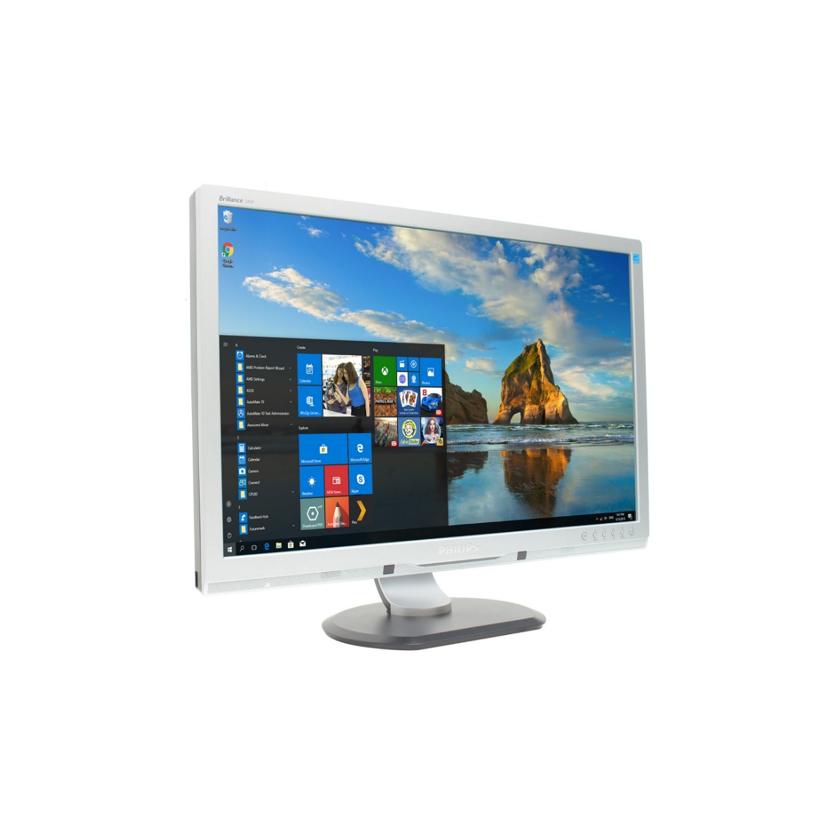 Philips 245P2ES, schwarz, 24", TFT-LCD, 1920 x 1200, 2. Wahl (kleine Bildfehler) Strom- + VGA-Kabel