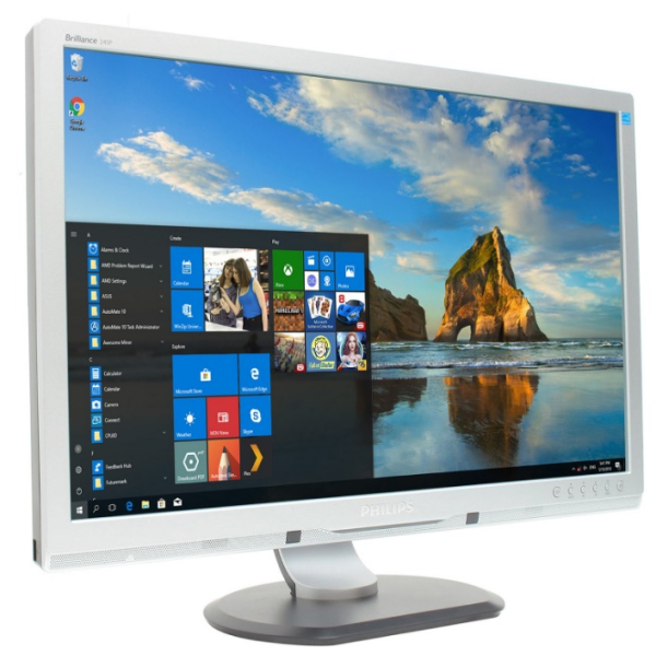 Philips 245P2ES, schwarz, 24", TFT-LCD, 1920 x 1200, 2. Wahl (kleine Bildfehler) Strom- + VGA-Kabel